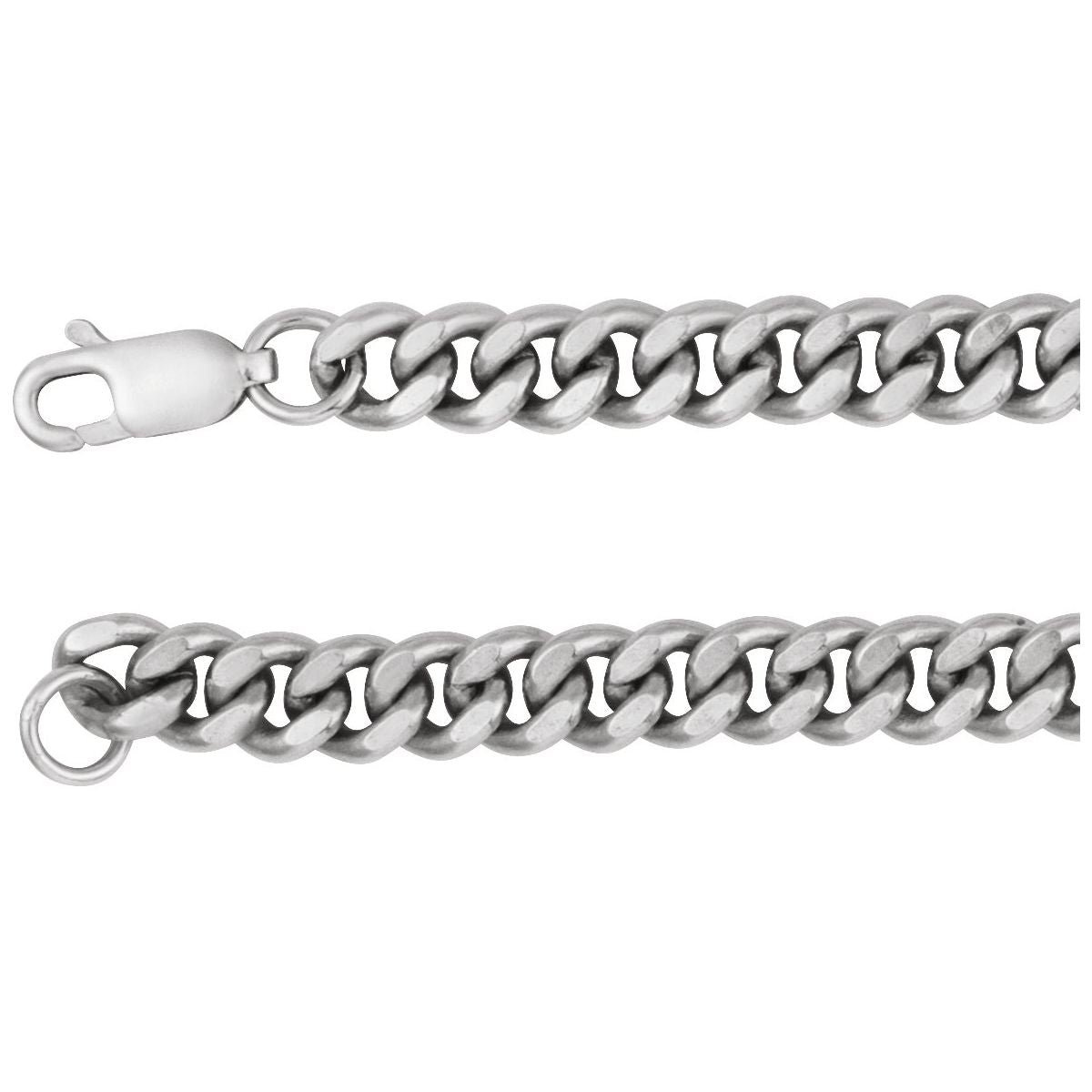 4.8 mm Curb Chain Bracelet (4.8 Mm / 8 In) - Sterling Silver - Series CH1278
