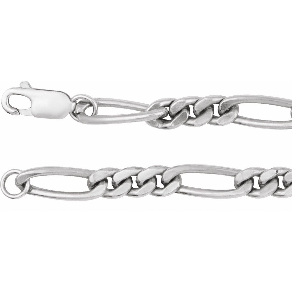 5.2 mm Figaro Chain Bracelet (5.2 Mm / 8 In) - Sterling Silver - Series CH1277