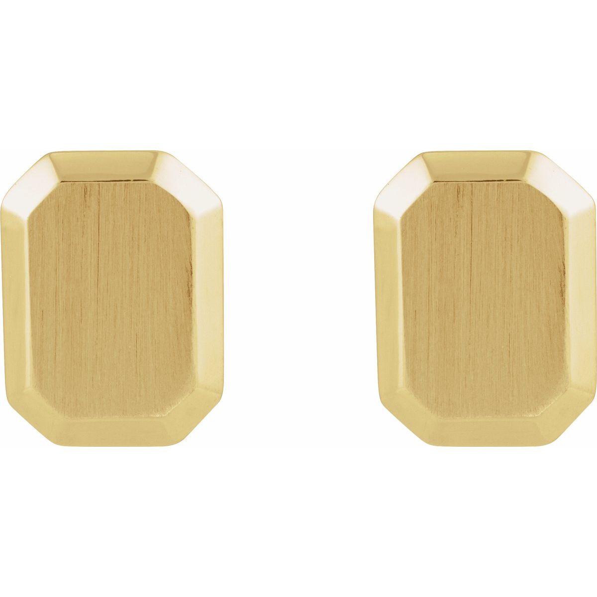 Engravable Geometric Stud Earrings (12 X 9 Mm)