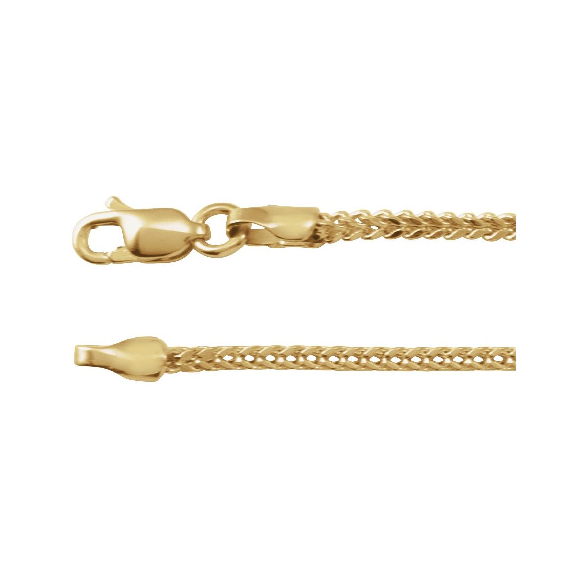 1.5 mm Hollow Franco Chain Bracelet (1.55 Mm / 7 In) - Series CH1286