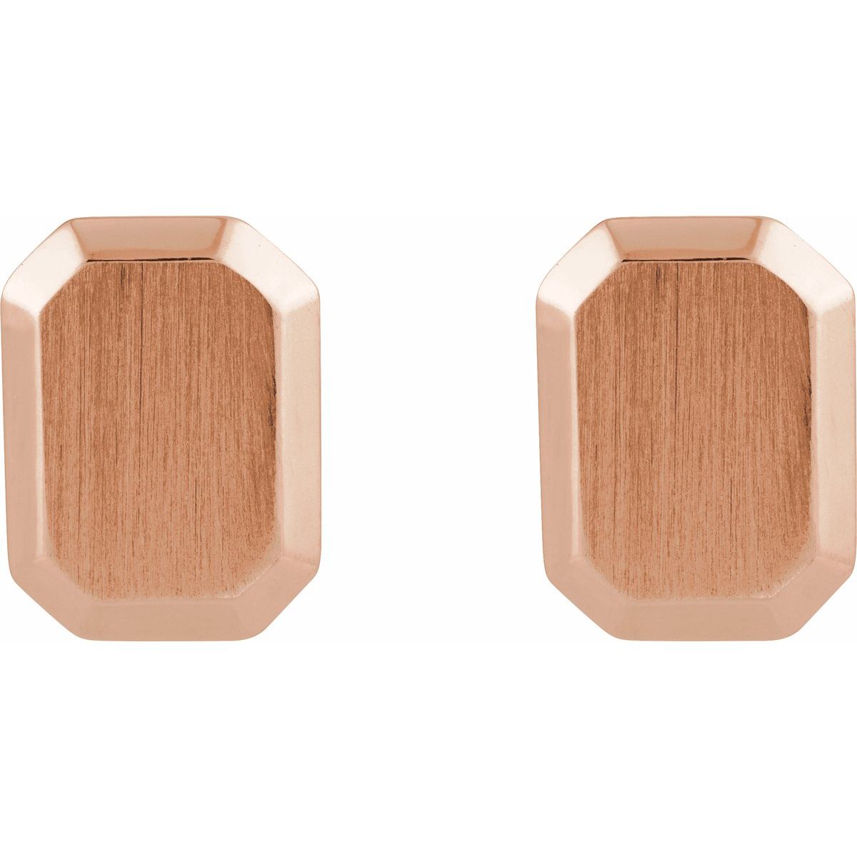 Engravable Geometric Stud Earrings (12 X 9 Mm)