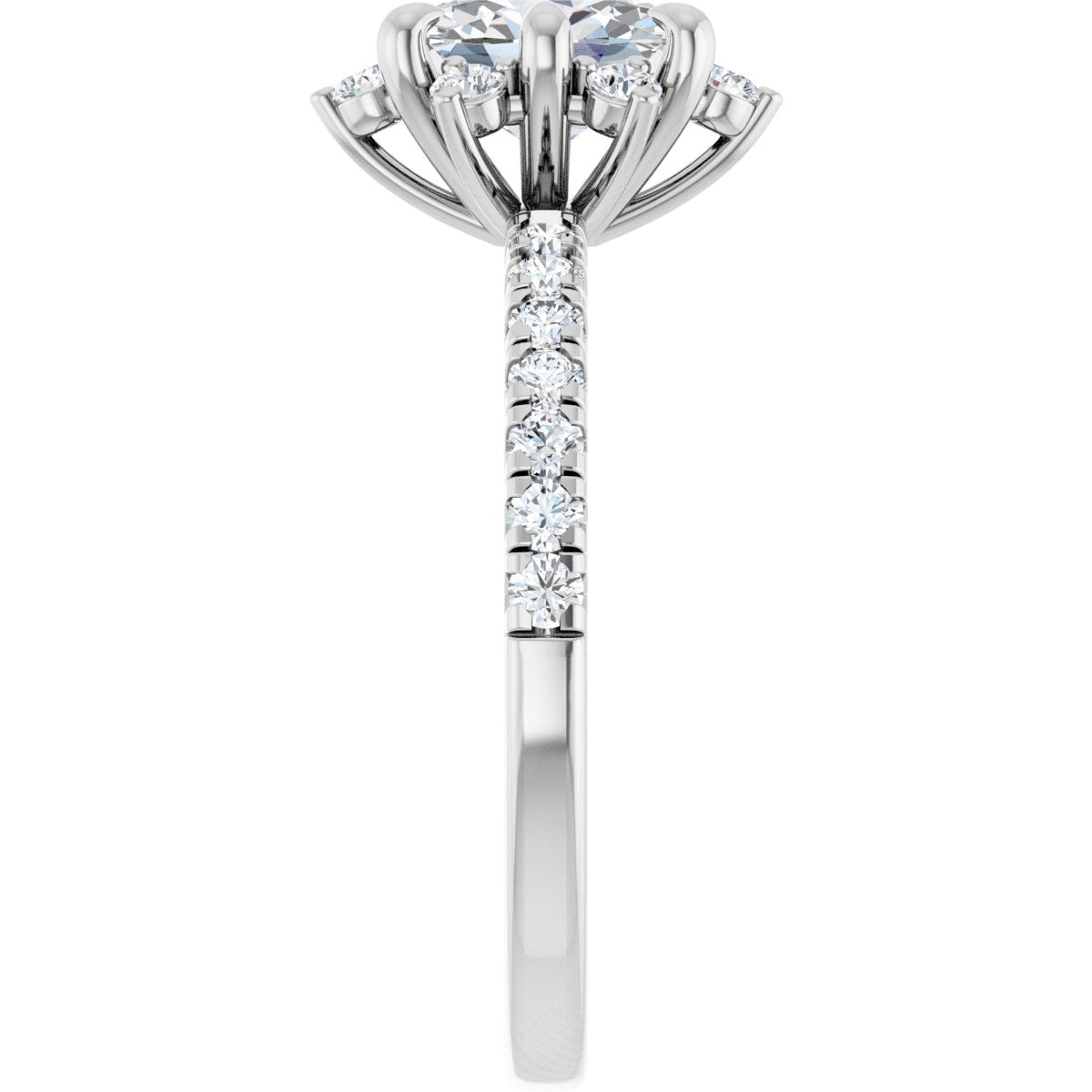 Oval Halo-Style Engagement Ring Semi-Mount - gallery - Series 689309