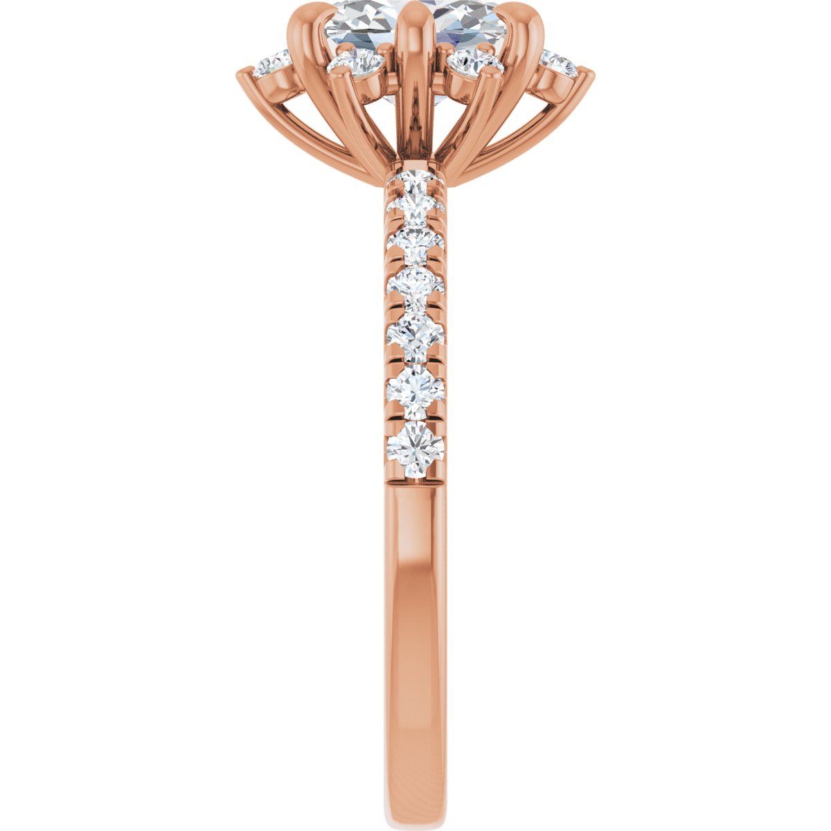 Oval Halo-Style Engagement Ring Semi-Mount - gallery - Series 689309
