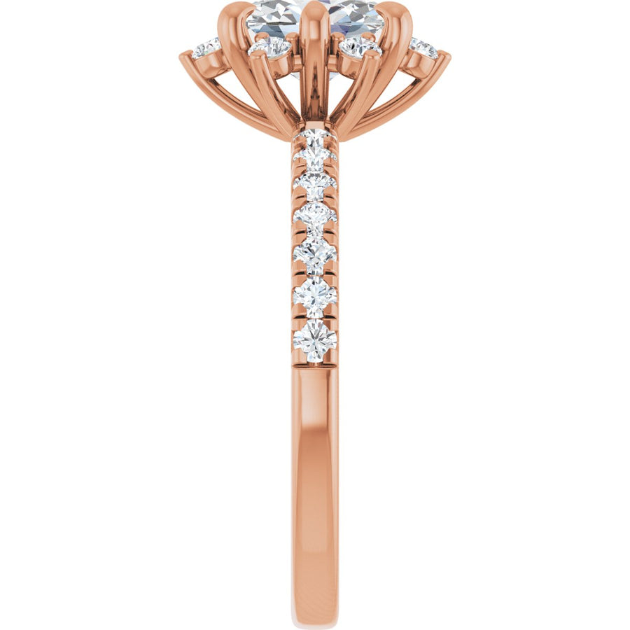 Oval Halo-Style Engagement Ring Semi-Mount - gallery - Series 689309