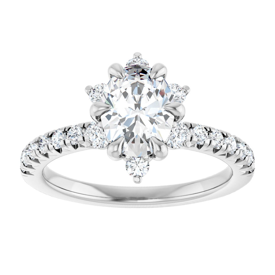 Oval Halo-Style Engagement Ring Semi-Mount - gallery - Series 689309