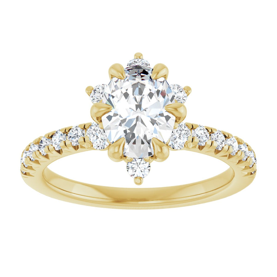 Oval Halo-Style Engagement Ring Semi-Mount - gallery - Series 689309
