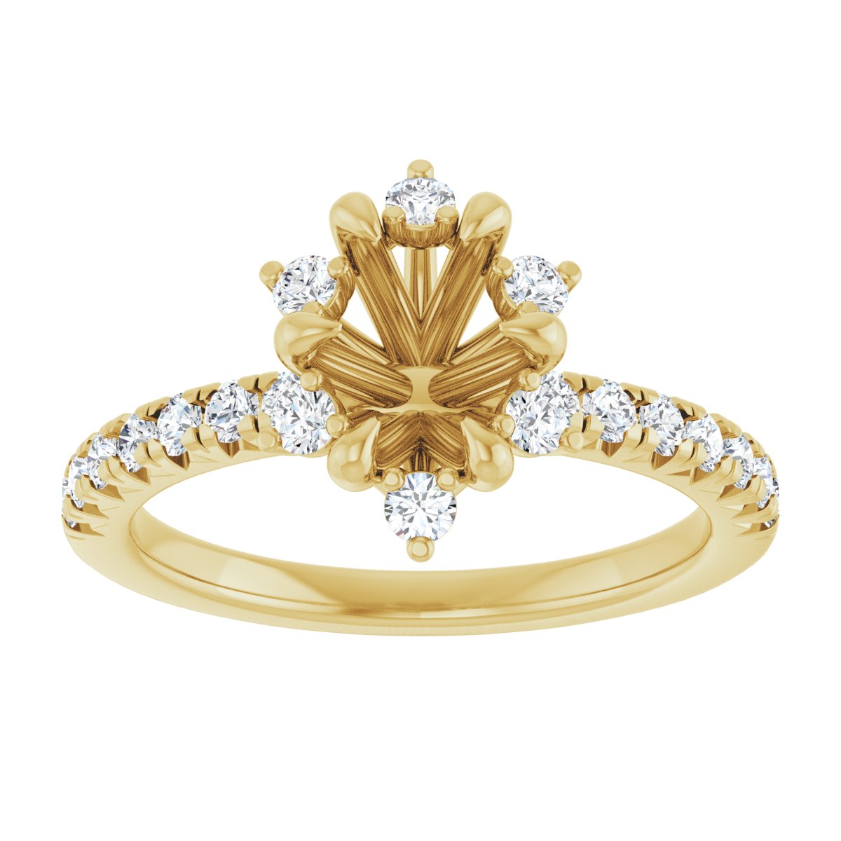 Oval Halo-Style Engagement Ring Semi-Mount - gallery - Series 689309