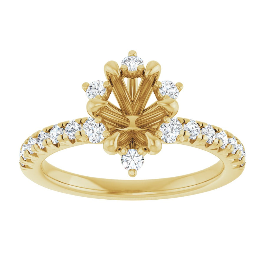 Oval Halo-Style Engagement Ring Semi-Mount - gallery - Series 689309