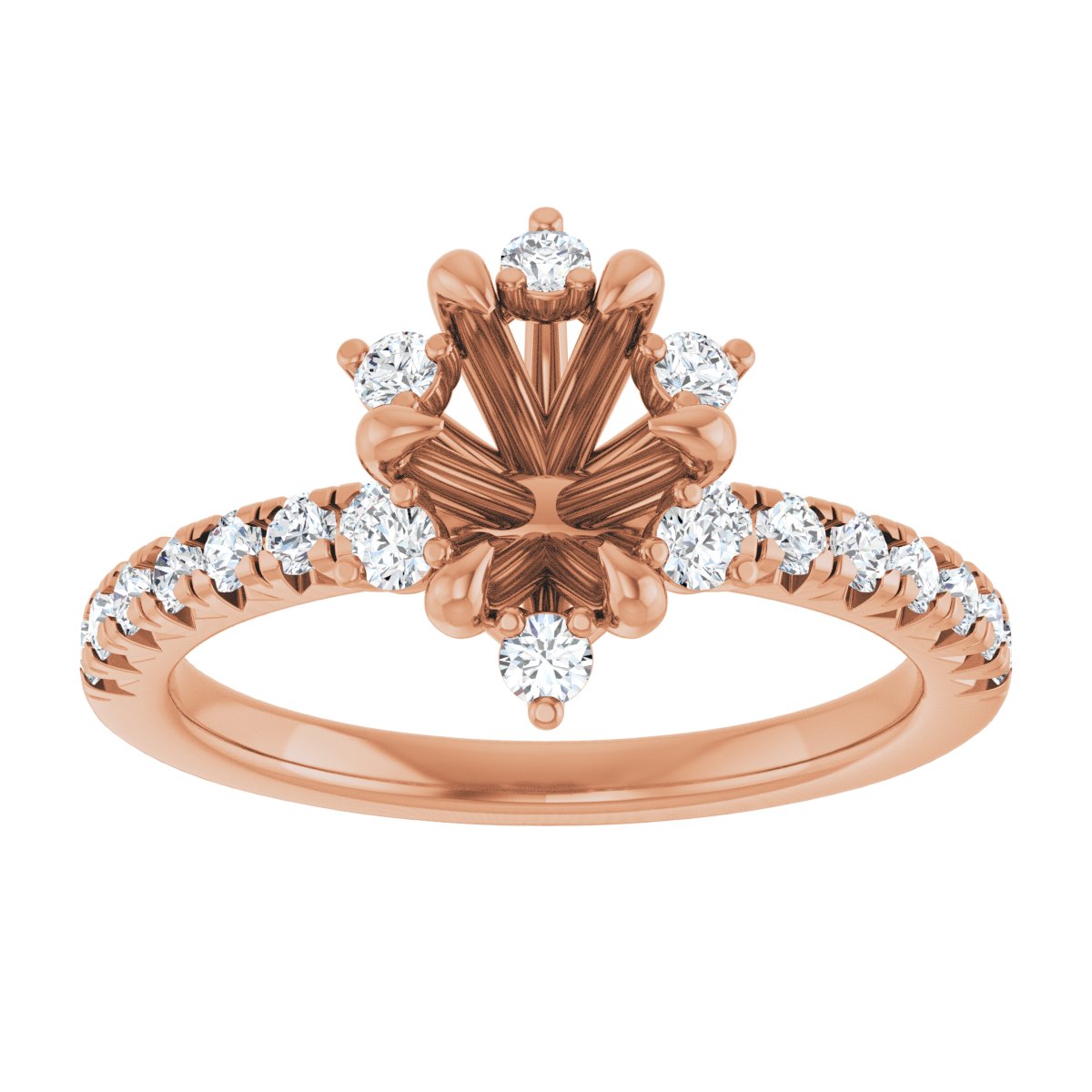 Oval Halo-Style Engagement Ring Semi-Mount - gallery - Series 689309
