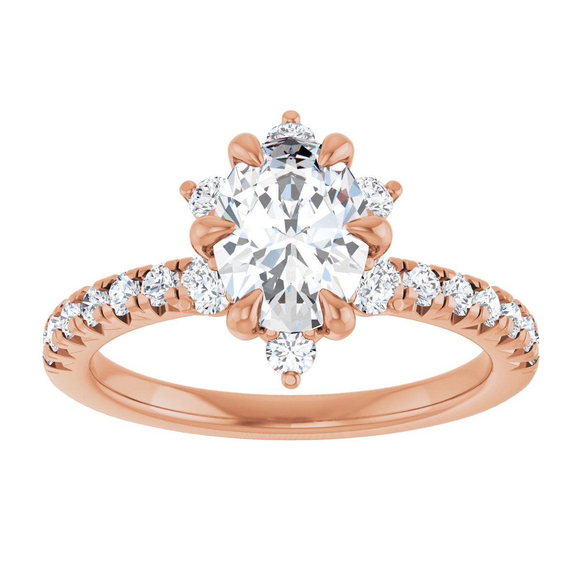 Oval Halo-Style Engagement Ring Semi-Mount - gallery - Series 689309