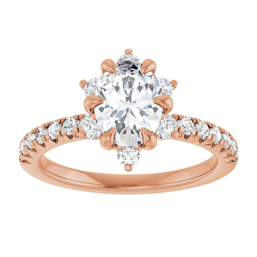 Oval Halo-Style Engagement Ring Semi-Mount - gallery - Series 689309