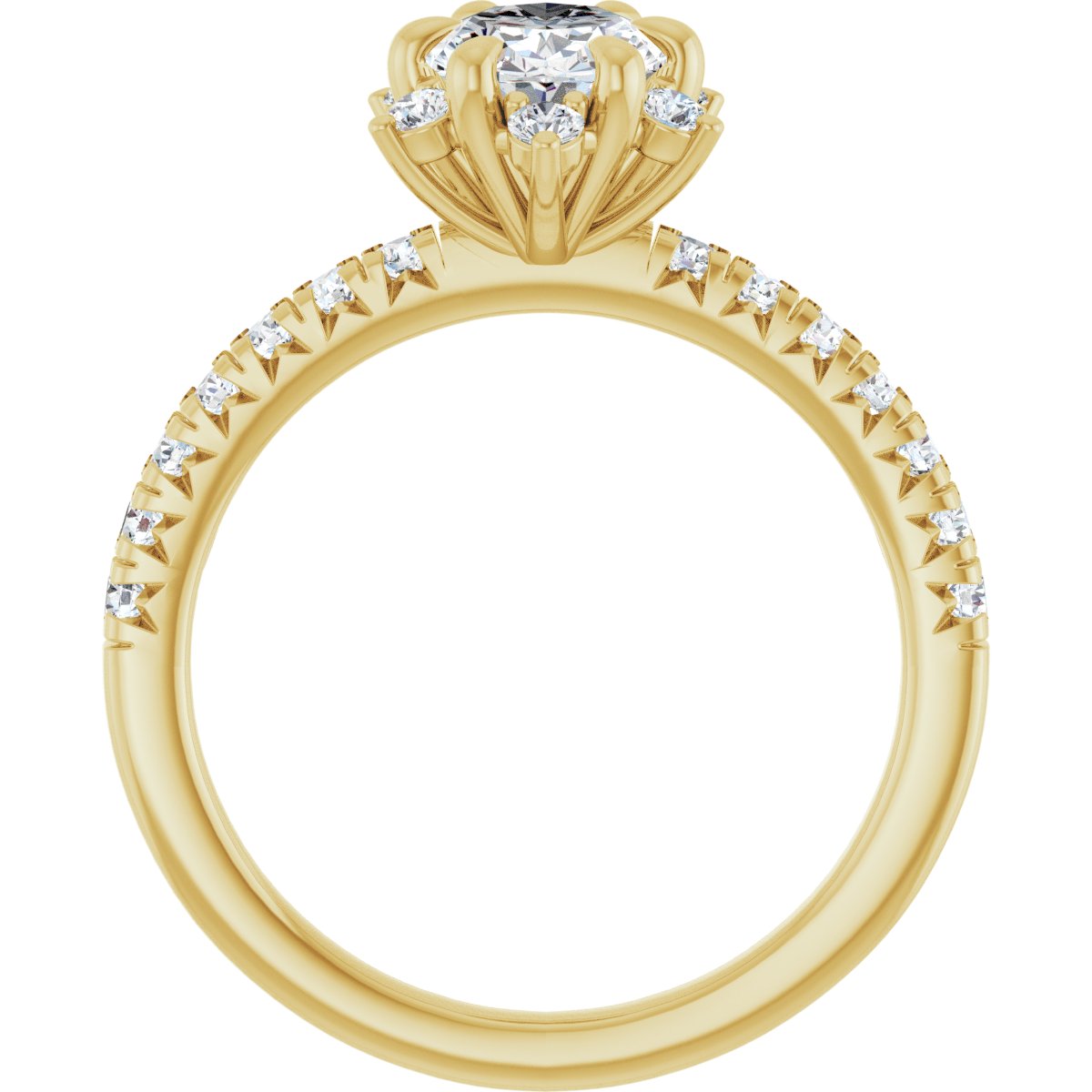 Oval Halo-Style Engagement Ring Semi-Mount - gallery - Series 689309