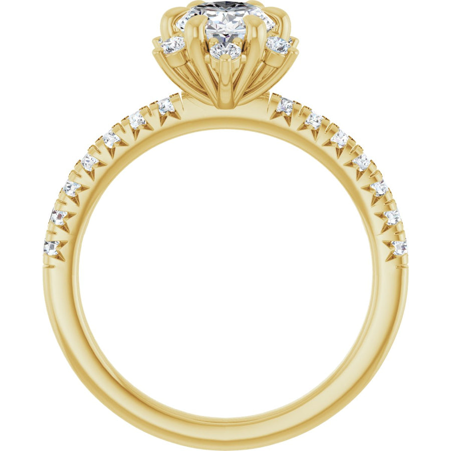 Oval Halo-Style Engagement Ring Semi-Mount - gallery - Series 689309