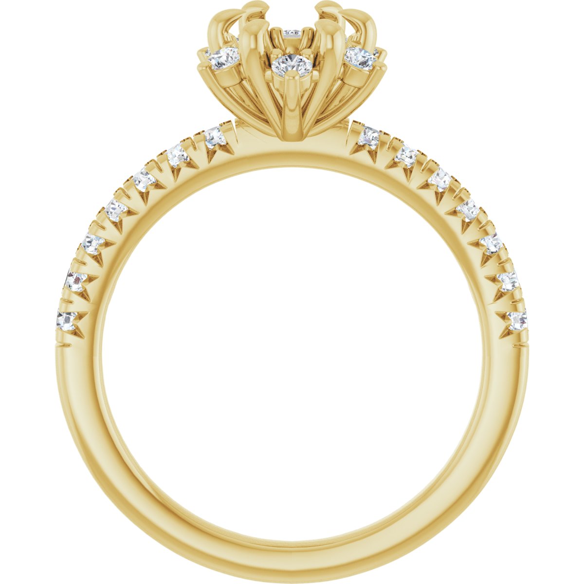 Oval Halo-Style Engagement Ring Semi-Mount - gallery - Series 689309