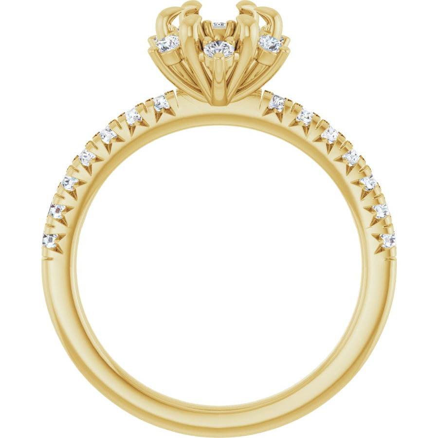 Oval Halo-Style Engagement Ring Semi-Mount - gallery - Series 689309