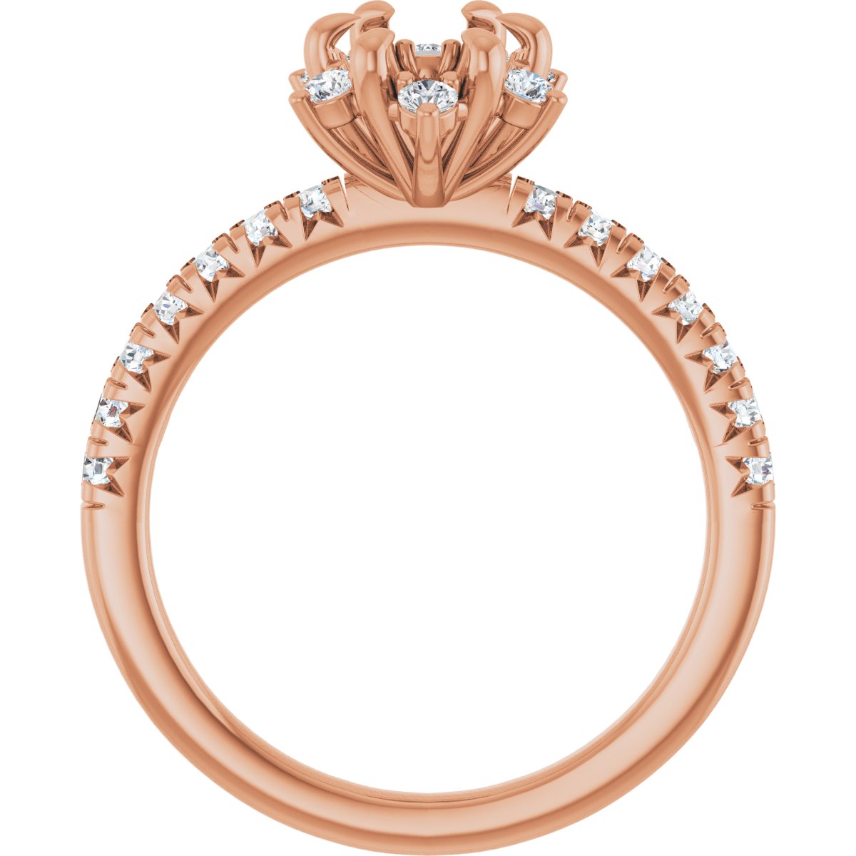 Oval Halo-Style Engagement Ring Semi-Mount - gallery - Series 689309