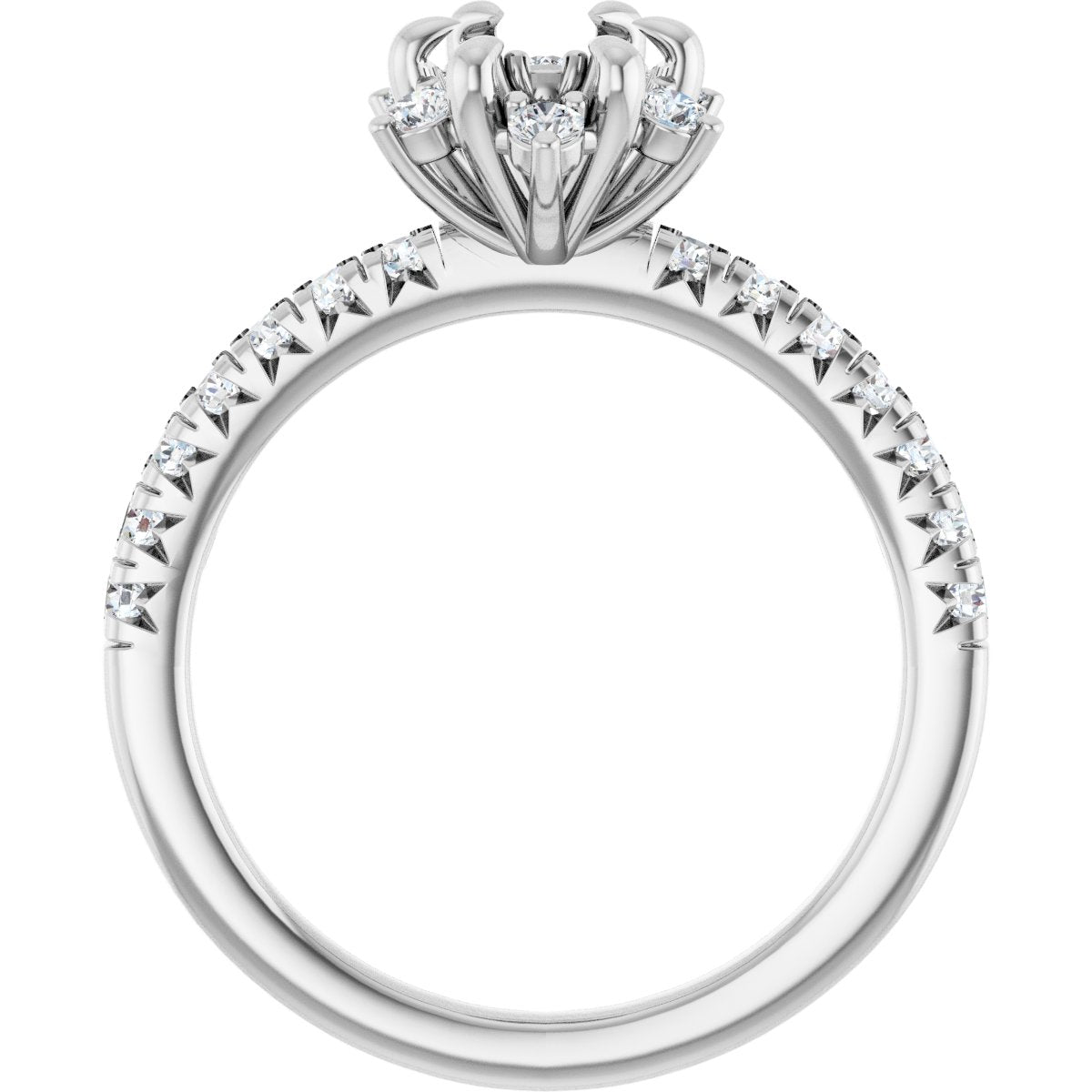 Oval Halo-Style Engagement Ring Semi-Mount - gallery - Series 689309