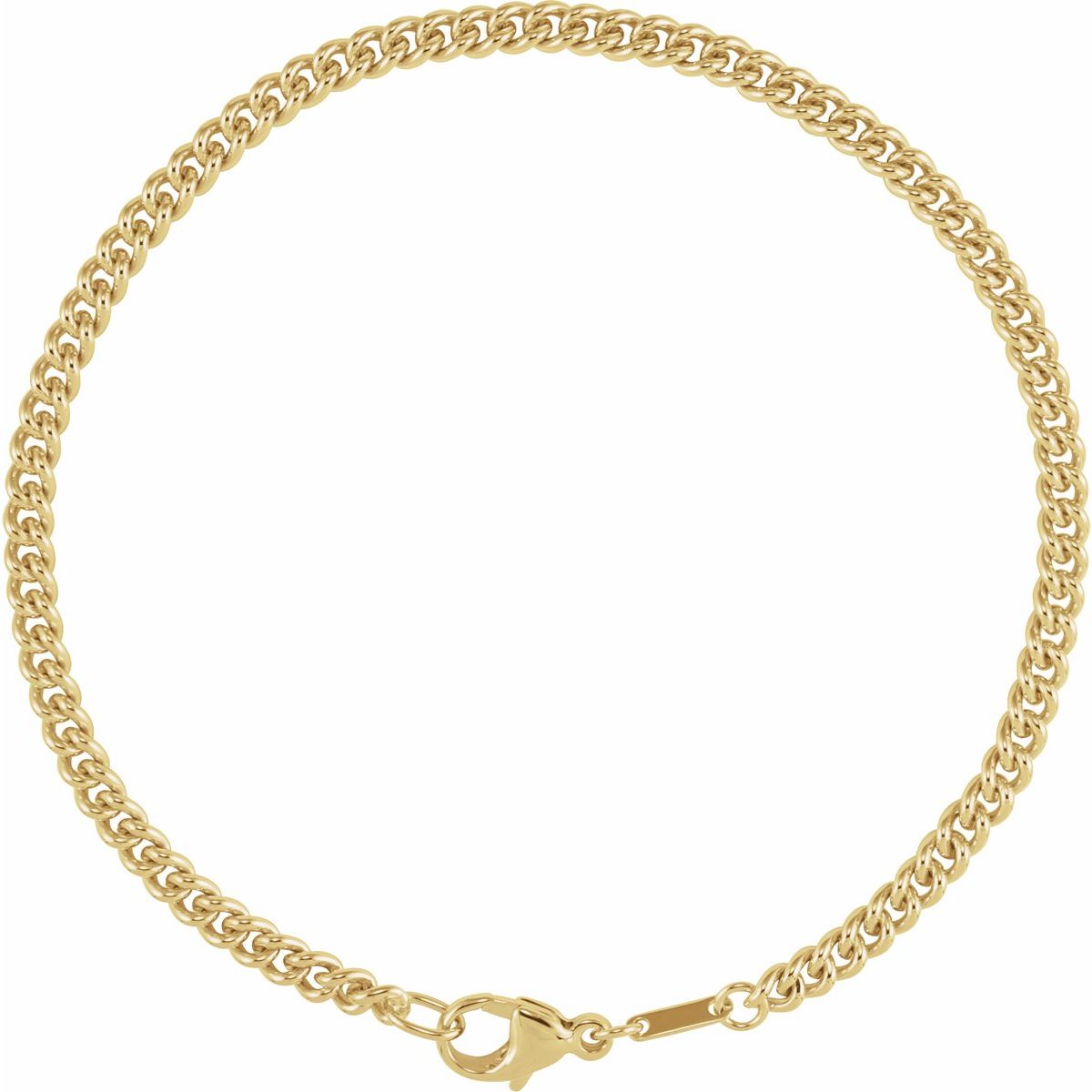 3.4 mm Curb Chain Bracelet (3.4 Mm / 8 In) - gallery - Series CH1276
