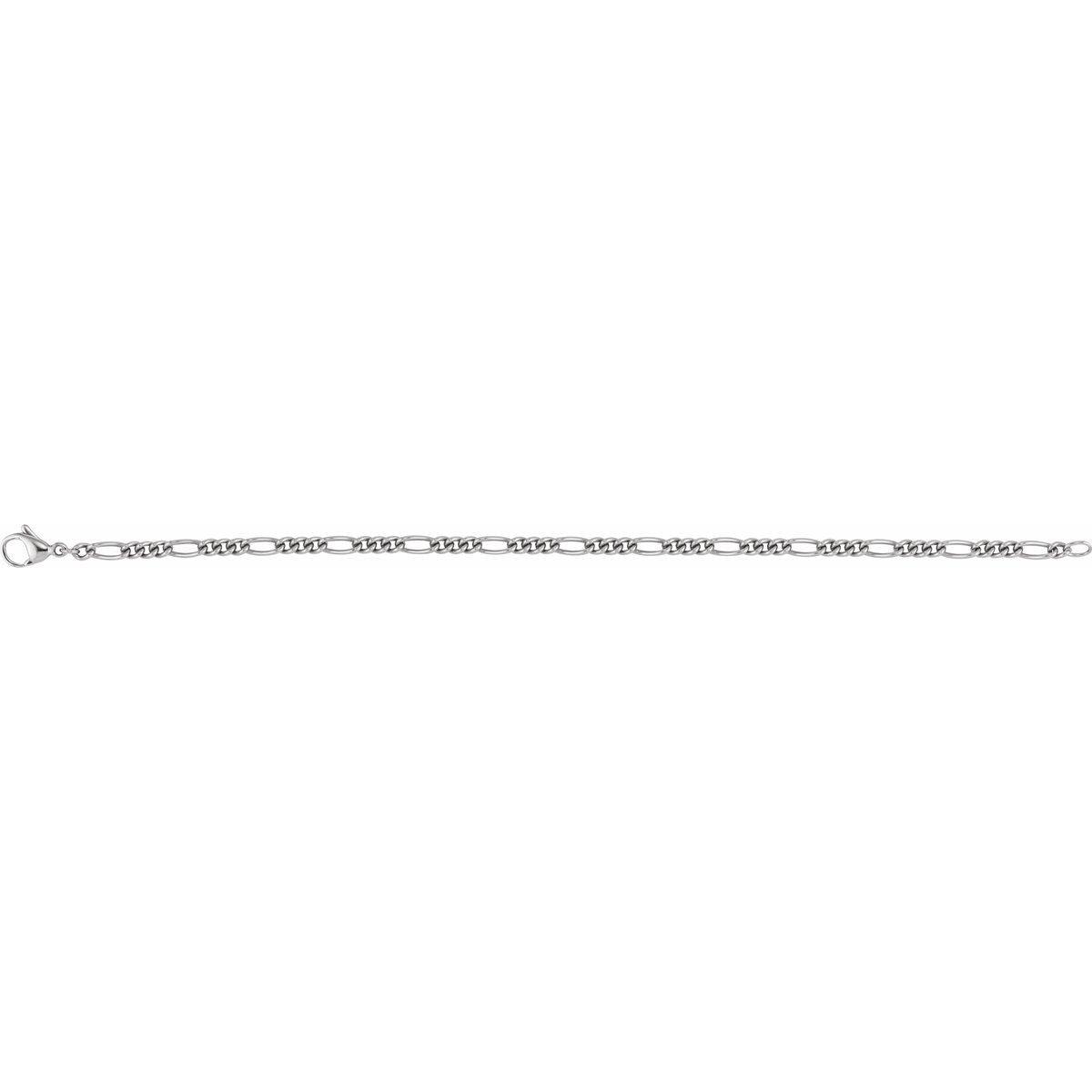 3.6 mm Curbed Figaro Chain Bracelet (3.6 Mm / 8 In) - gallery - Series CH1275