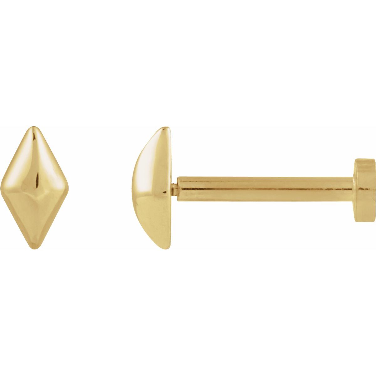 Natural Geometric Stud Earrings (5 X 2.8 Mm)