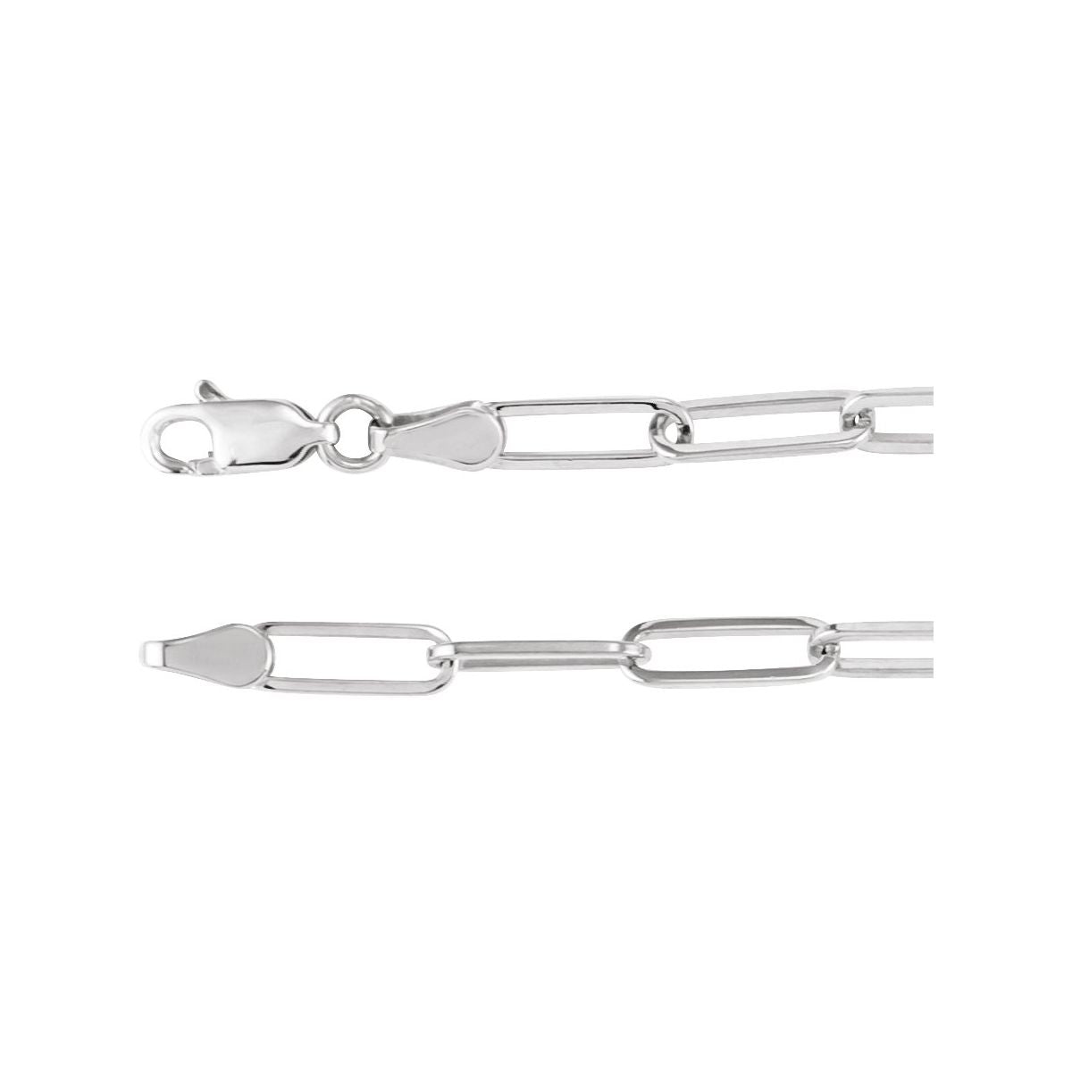 3.85 mm Paperclip-Style Chain Bracelet (3.85 Mm / 7 In) - Sterling Silver - Series CH1095