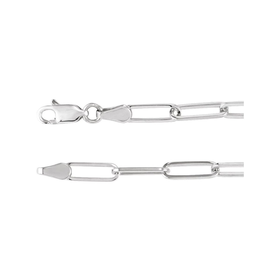 3.85 mm Paperclip-Style Chain Bracelet (3.85 Mm / 7 In) - Sterling Silver - Series CH1095