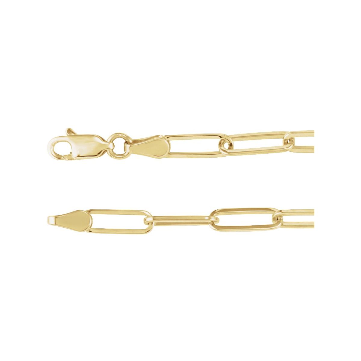 3.85 mm Paperclip-Style Chain Bracelet (3.85 Mm / 7 In) - 18K Yellow Gold-Plated Sterling Silver - Series CH1095