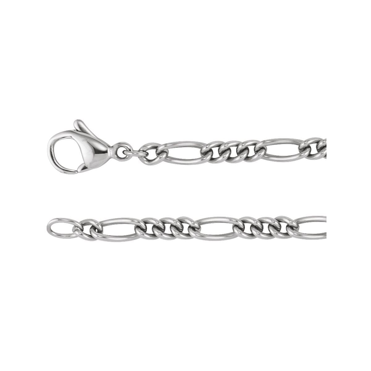 3.6 mm Curbed Figaro Chain Bracelet (3.6 Mm / 8 In) - Series CH1275