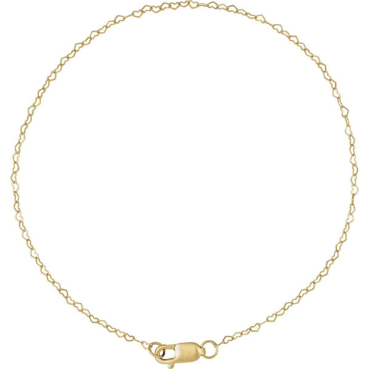 .8 mm Heart Chain Bracelet (.8 Mm / 7 In) - gallery - Series CH1254