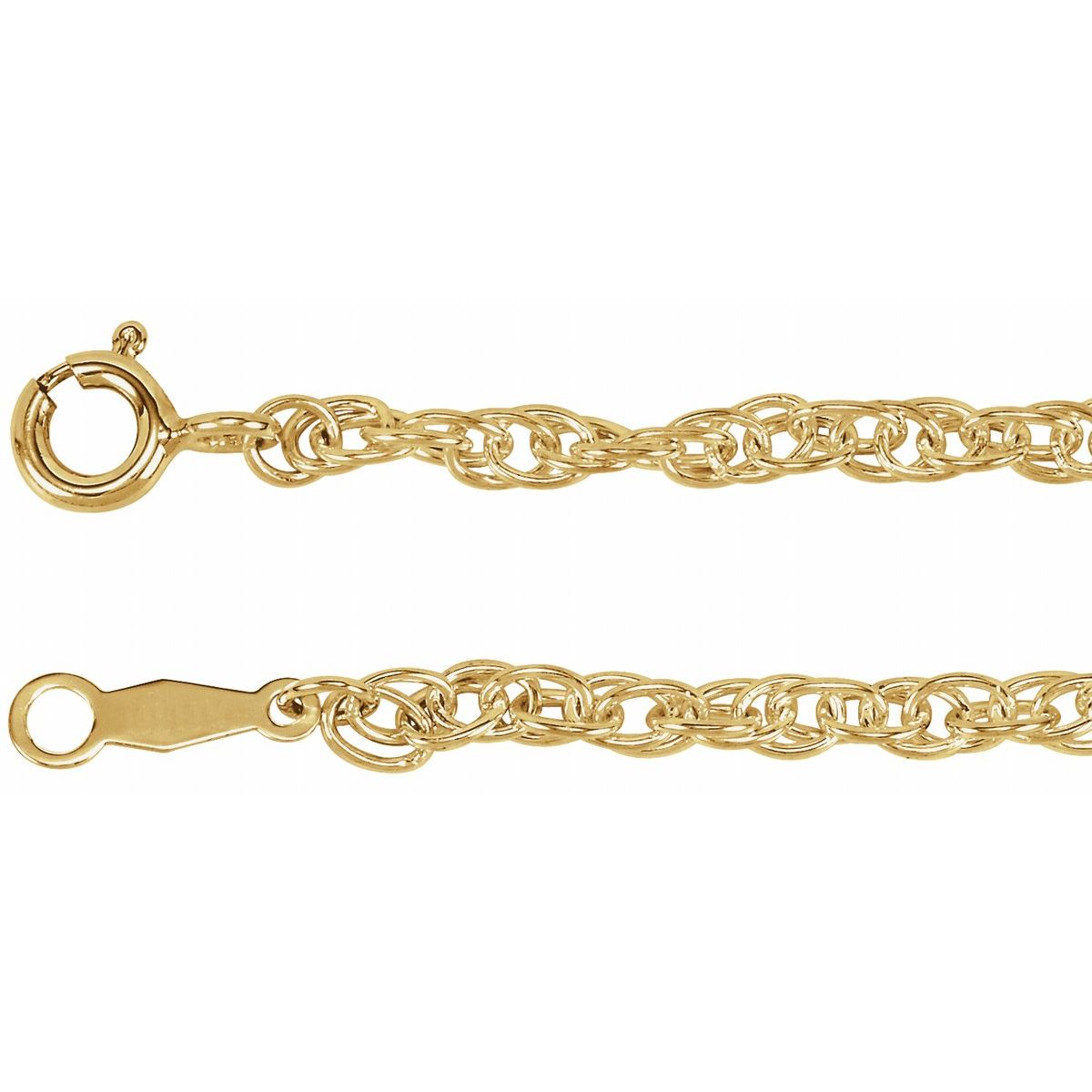 1.75 mm Rope Chain Bracelet (2.5 Mm / 7 In) - 14K Yellow Gold-Filled - Series CH430