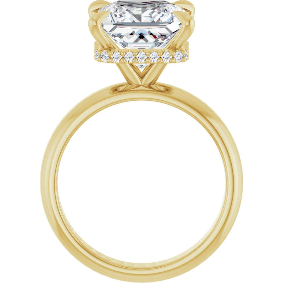 Square Claw-Prong Hidden Halo-Style Engagement Ring Semi-Mount - gallery - Series 127042