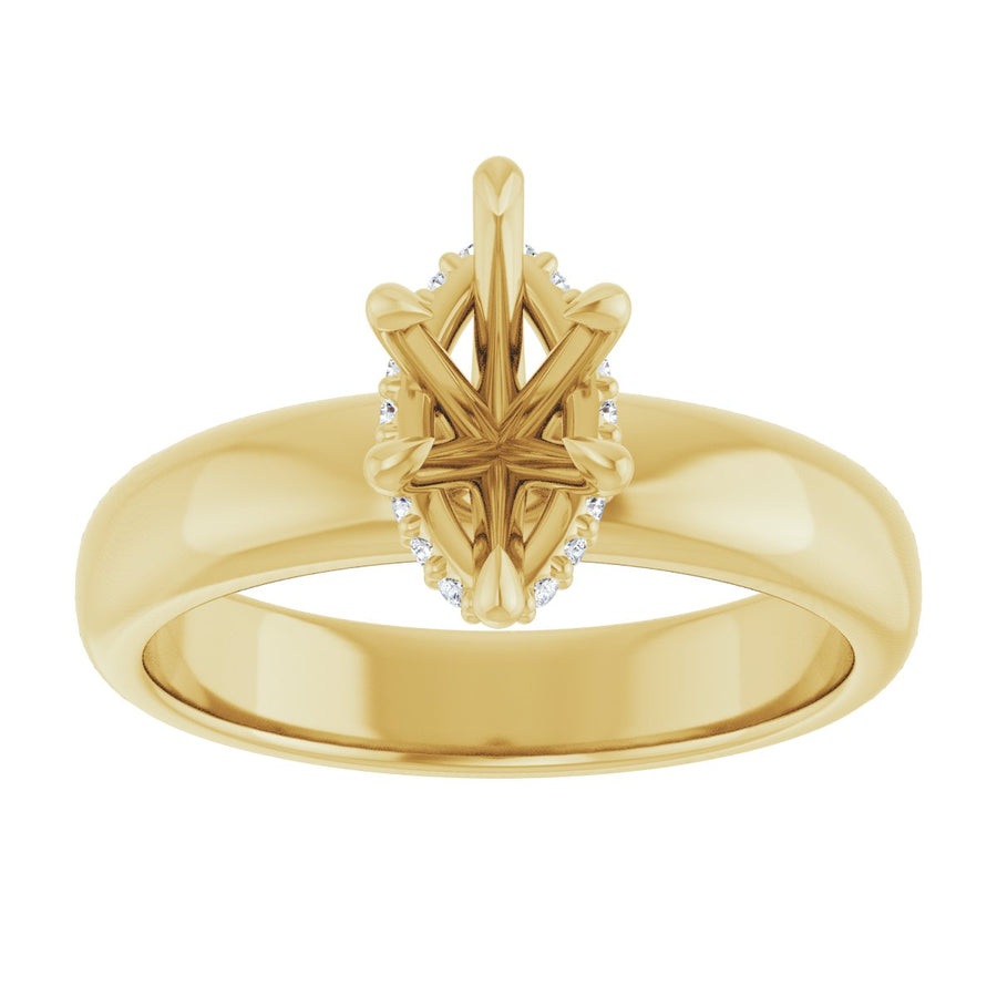 Marquise Claw-Prong Hidden Halo-Style Engagement Ring Semi-Mount - gallery - Series 127042