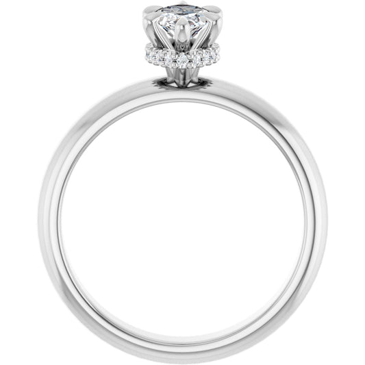 Marquise Claw-Prong Hidden Halo-Style Engagement Ring Semi-Mount - gallery - Series 127042