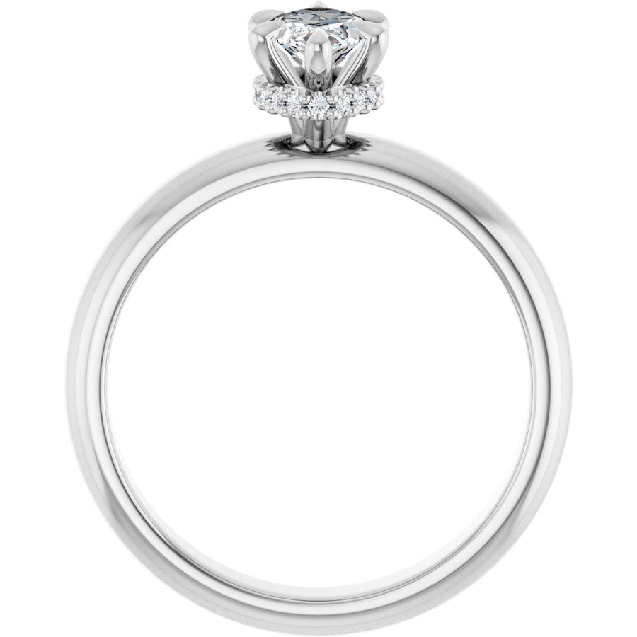 Marquise Claw-Prong Hidden Halo-Style Engagement Ring Semi-Mount - gallery - Series 127042
