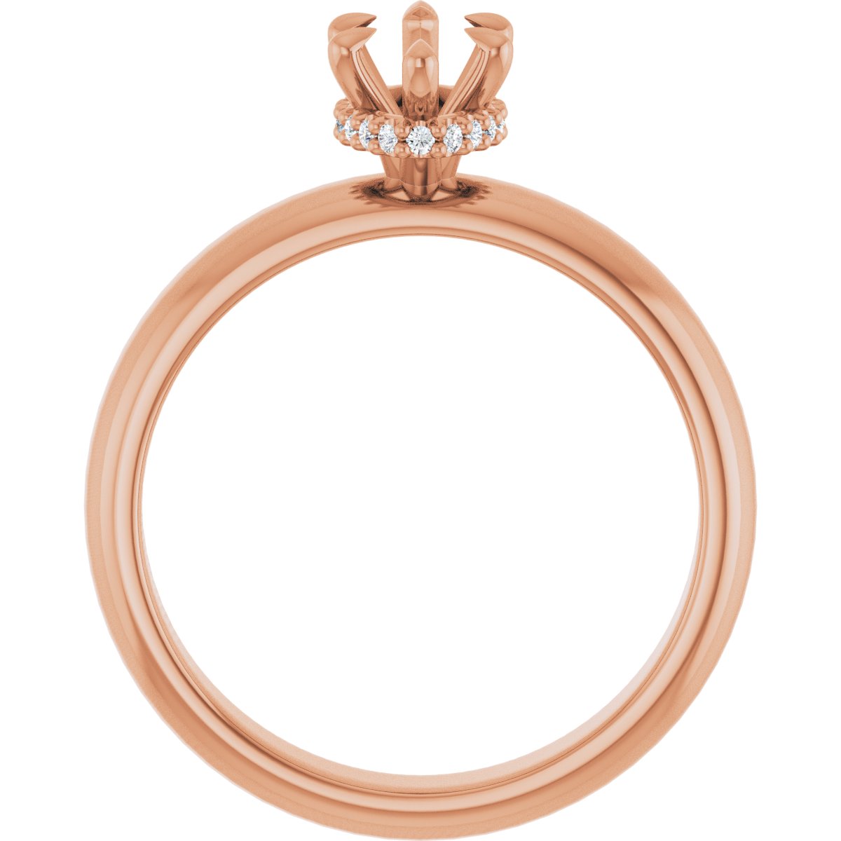 Marquise Claw-Prong Hidden Halo-Style Engagement Ring Semi-Mount - gallery - Series 127042