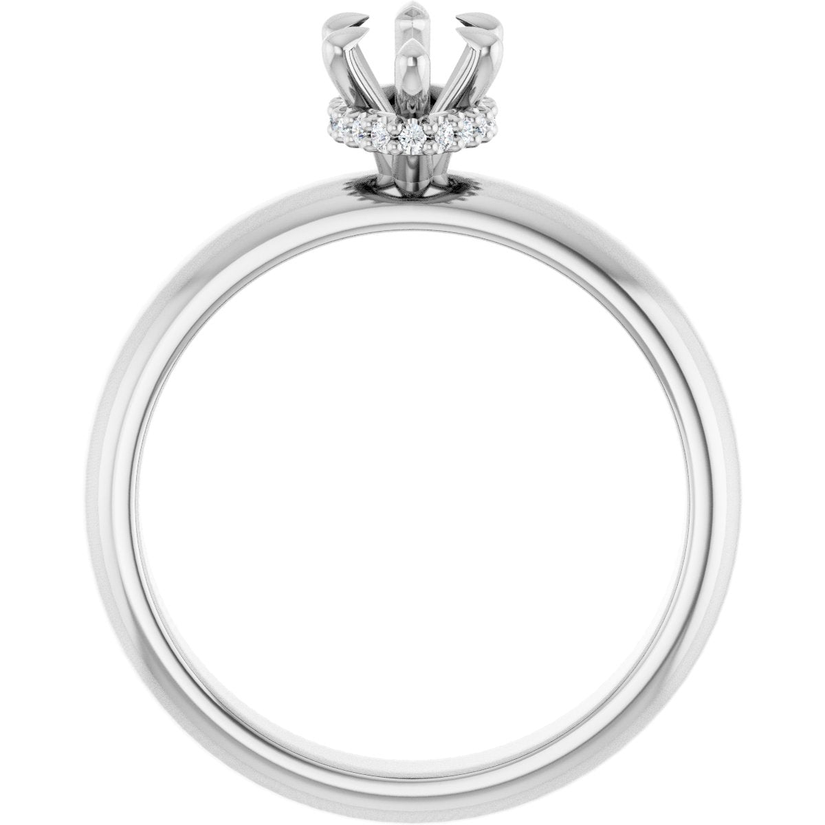 Marquise Claw-Prong Hidden Halo-Style Engagement Ring Semi-Mount - gallery - Series 127042
