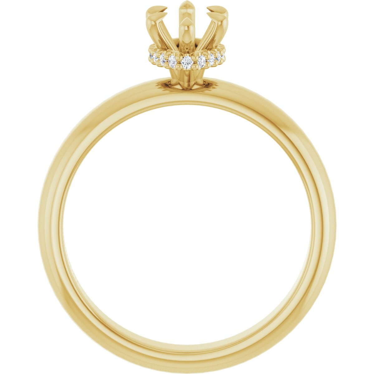Marquise Claw-Prong Hidden Halo-Style Engagement Ring Semi-Mount - gallery - Series 127042