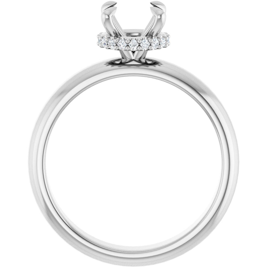 Round Claw-Prong Hidden Halo-Style Engagement Ring Semi-Mount - gallery - Series 127042