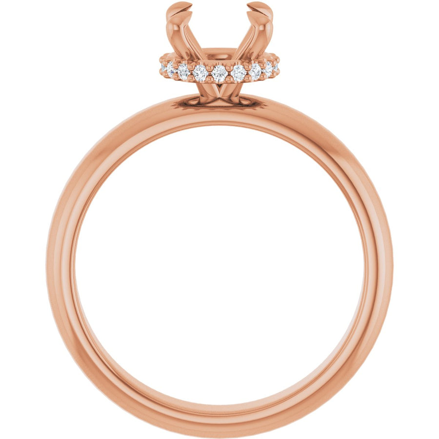Round Claw-Prong Hidden Halo-Style Engagement Ring Semi-Mount - gallery - Series 127042