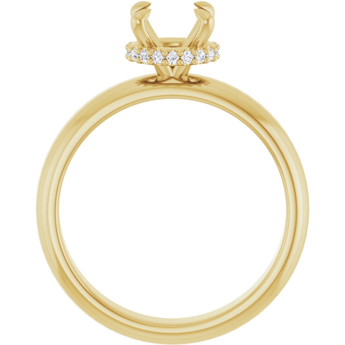 Round Claw-Prong Hidden Halo-Style Engagement Ring Semi-Mount - gallery - Series 127042