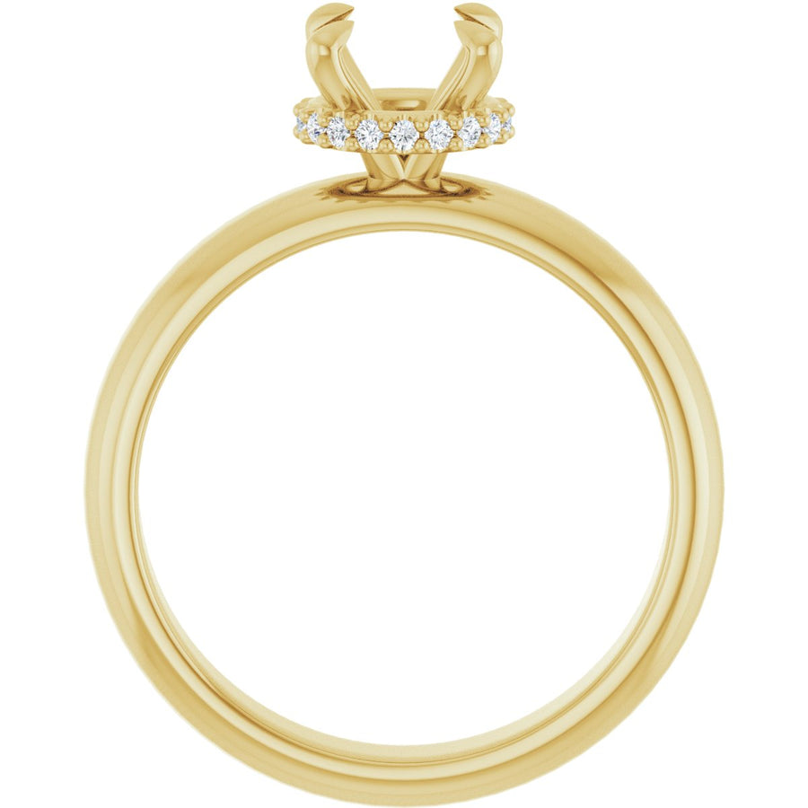 Round Claw-Prong Hidden Halo-Style Engagement Ring Semi-Mount - gallery - Series 127042