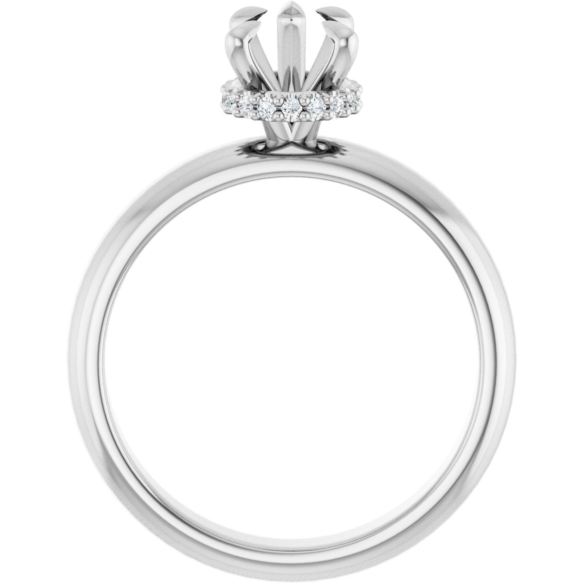 Pear Claw-Prong Hidden Halo-Style Engagement Ring Semi-Mount - gallery - Series 127042