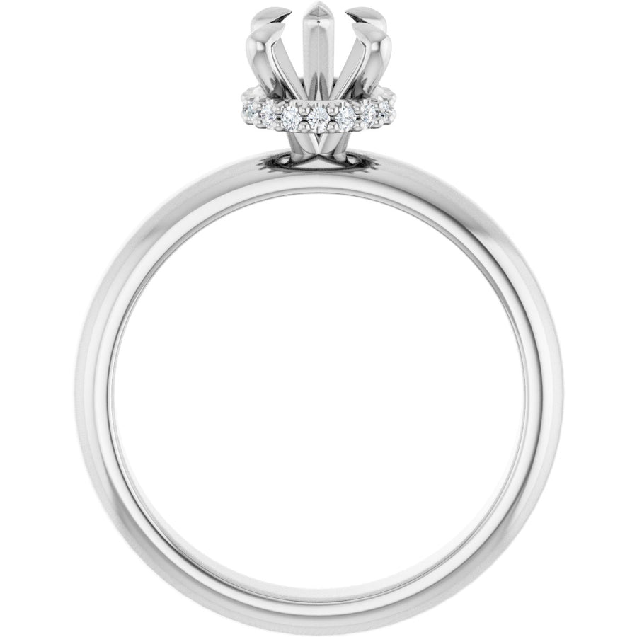 Pear Claw-Prong Hidden Halo-Style Engagement Ring Semi-Mount - gallery - Series 127042