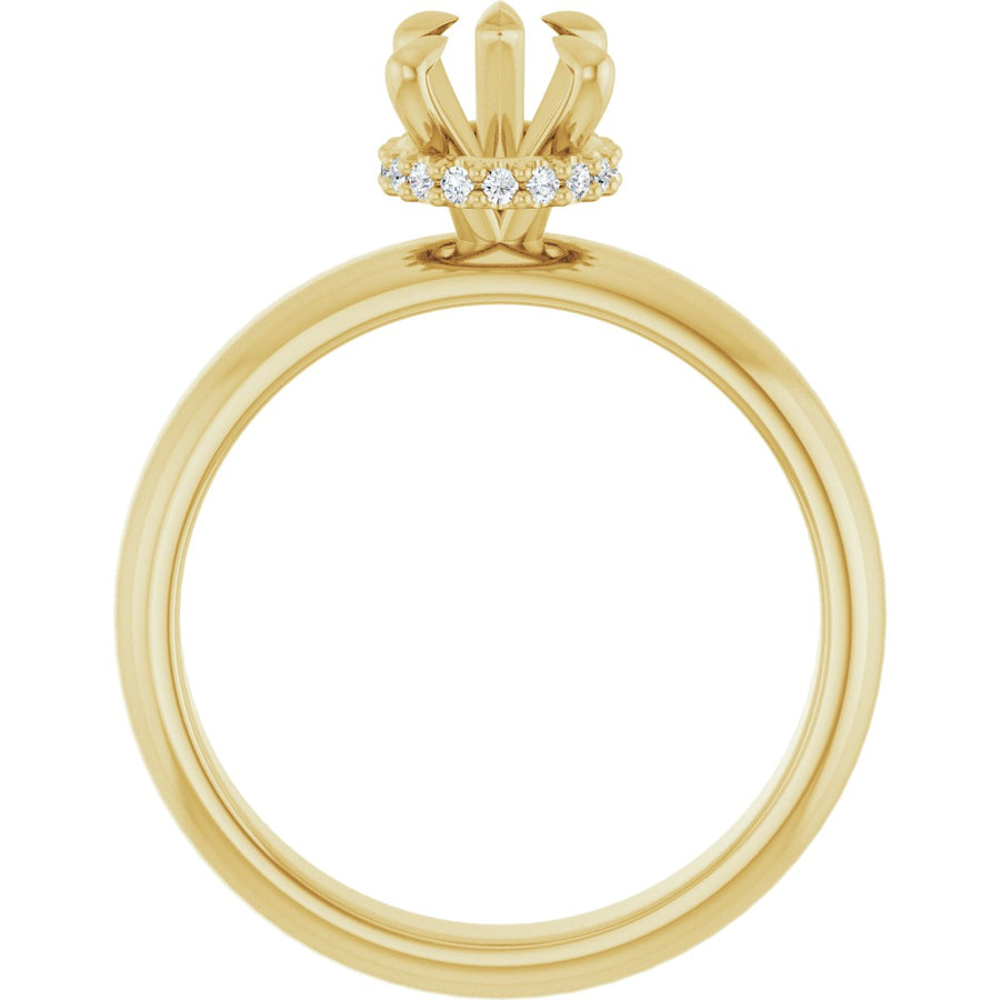 Pear Claw-Prong Hidden Halo-Style Engagement Ring Semi-Mount - gallery - Series 127042