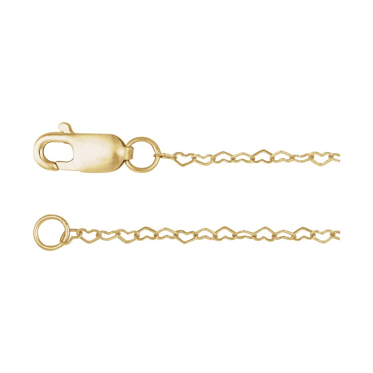 .8 mm Heart Chain Bracelet (.8 Mm / 7 In) - 14K Yellow Gold - Series CH1254