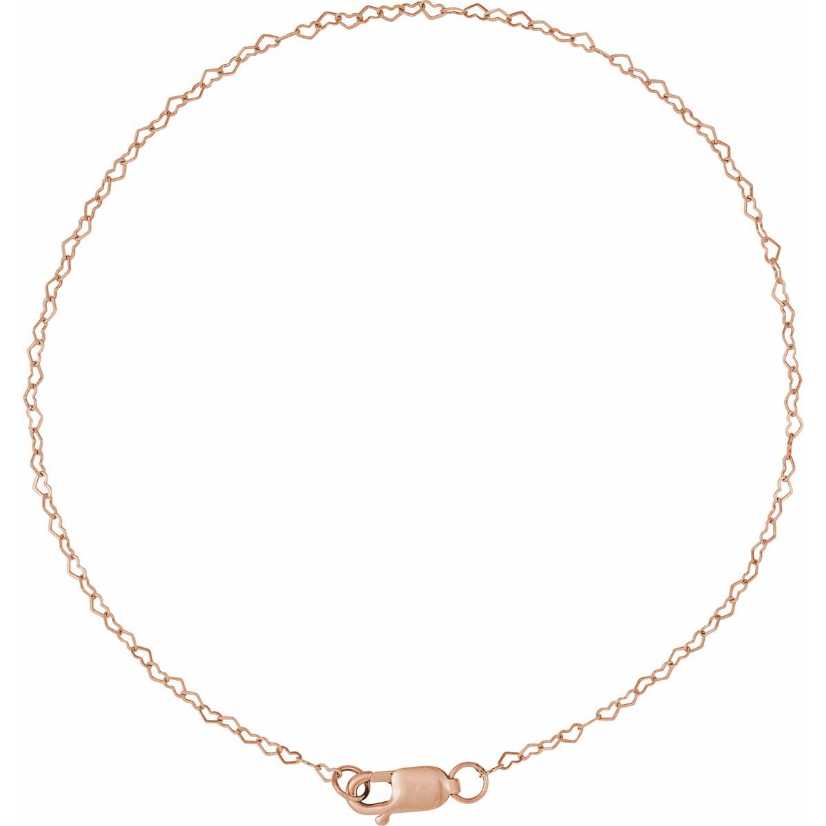.8 mm Heart Chain Bracelet (.8 Mm / 7 In) - gallery - Series CH1254