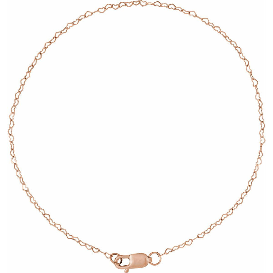 .8 mm Heart Chain Bracelet (.8 Mm / 7 In) - gallery - Series CH1254