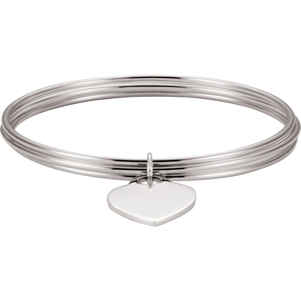 Heart Charm Bangle Bracelet - Series BRC644