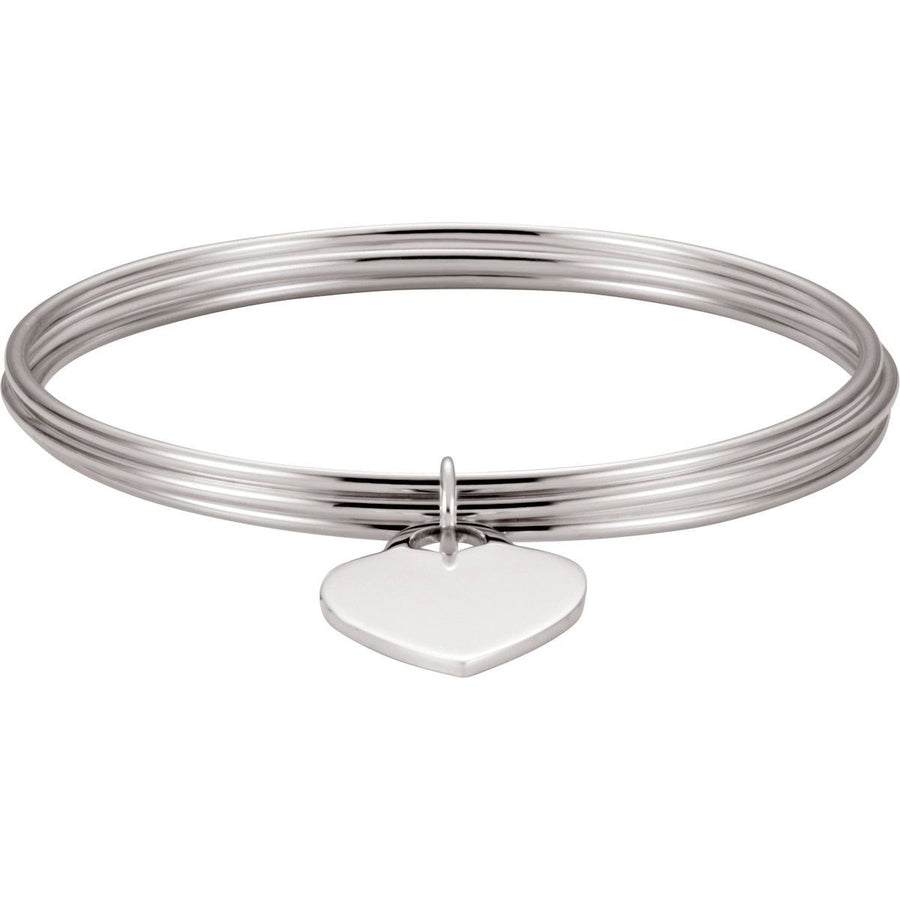 Heart Charm Bangle Bracelet - Series BRC644