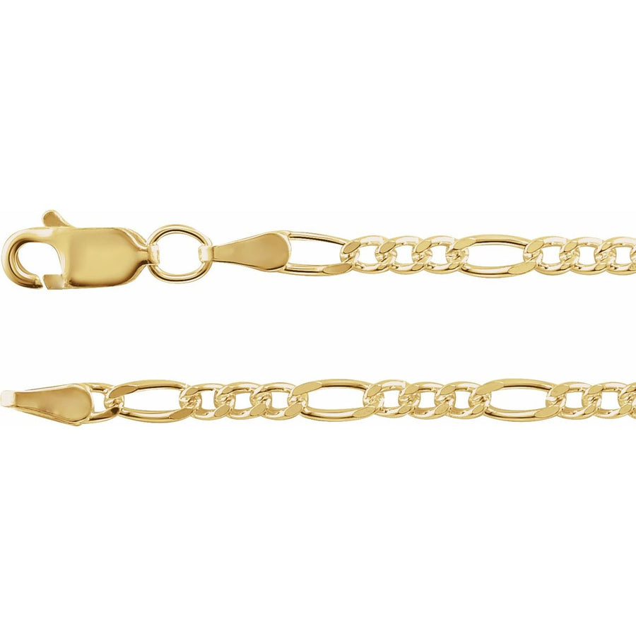 3.5 mm Figaro Chain Bracelet (3.5 Mm / 7 In) - 14K Yellow Gold-Filled - Series CH433